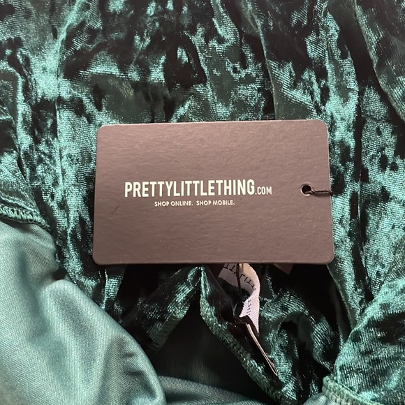 Crushed velvet emerald green cowl back midi dress size 2 - Picture 7 of 7